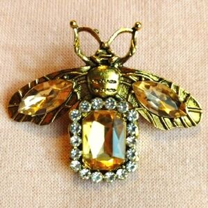Gold and Yellow Bee Brooch